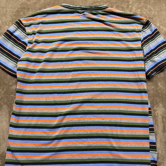 Untouched World Men’s Striped Cotton Tee Shirt Large New Zealand Crewneck - Picture 2 of 5